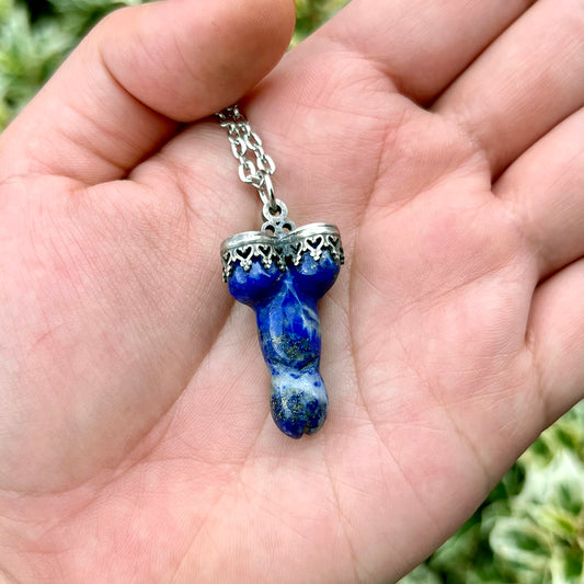 Lapis Lazuli Don't Be A Dick Pendant Necklace CG-2023-A-5