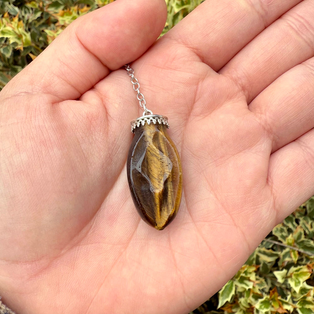 Tiger's Eye Mini Viva La Vulva Pendant Necklace