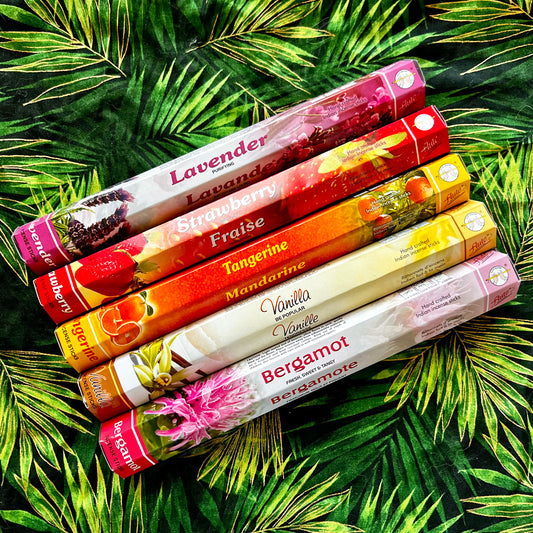 Floral and Fruity Assorted Flute Incense Stick Pack - 5 Scents x 20 Count