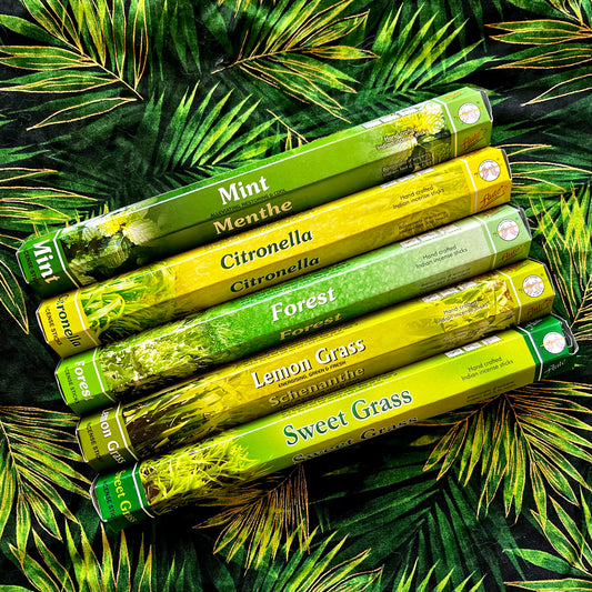 Nature and Earthy Assorted Flute Incense Stick Pack - 5 Scents x 20 Count
