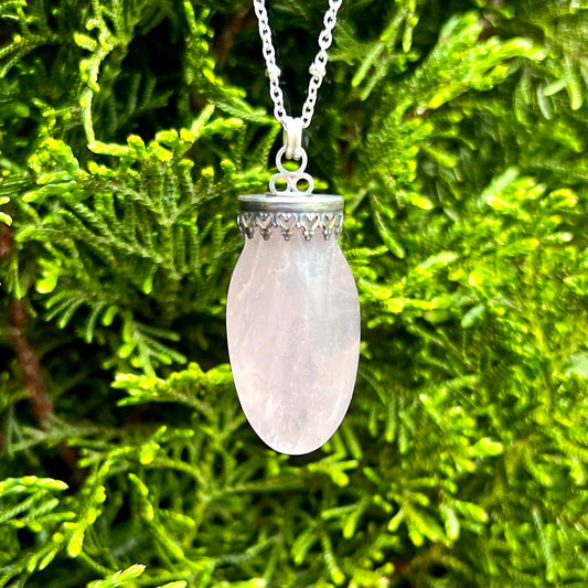 Viva La Vulva Rose Quartz Pendant Necklace CG-2023-C-1