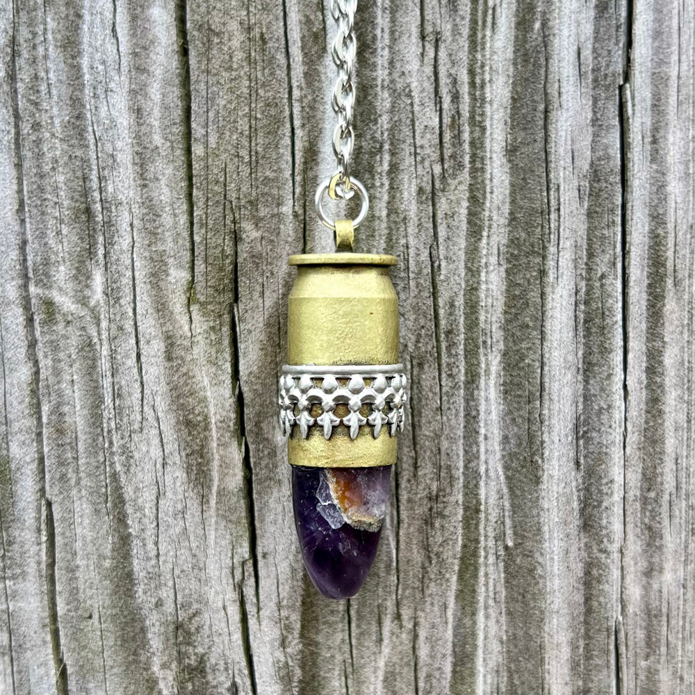 Amethyst 45 Auto GemBullet Pendant Necklace CG-2023-E-7