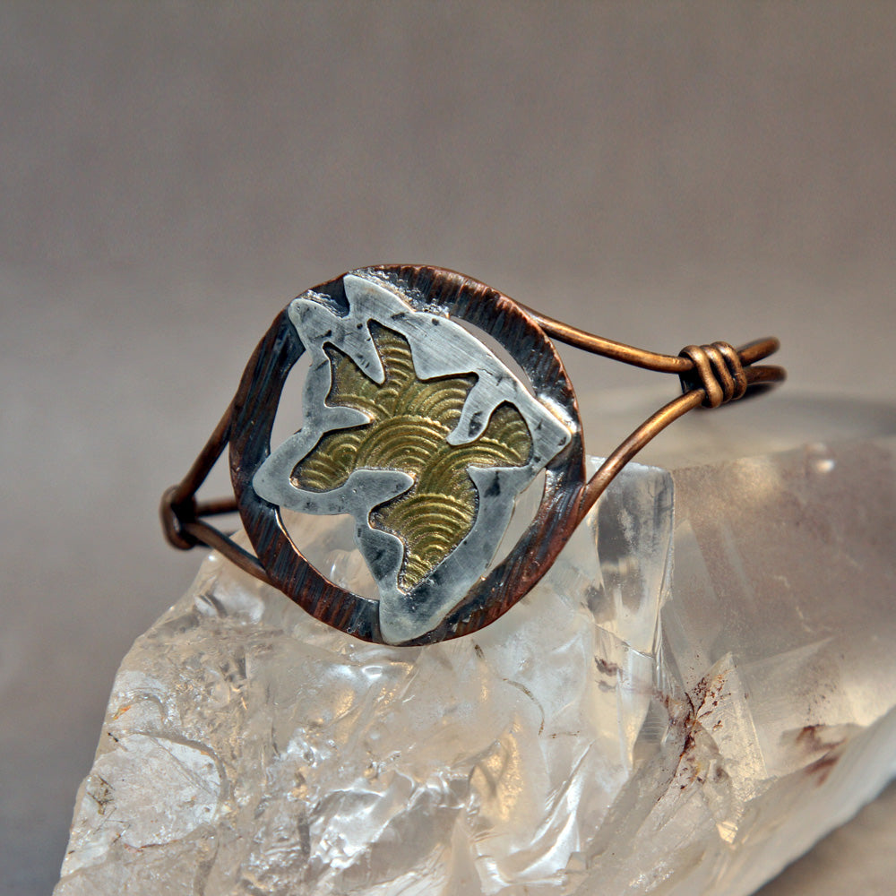 Akita Tribal Mixed Metals Cuff Bracelet