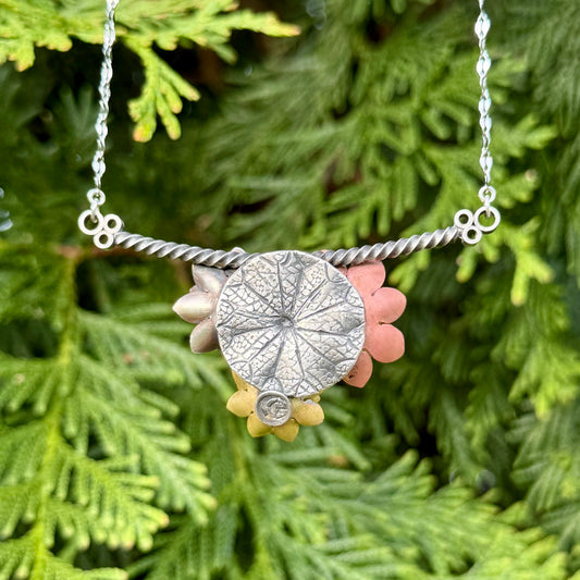 Lotuses in Bloom Pendant Necklace