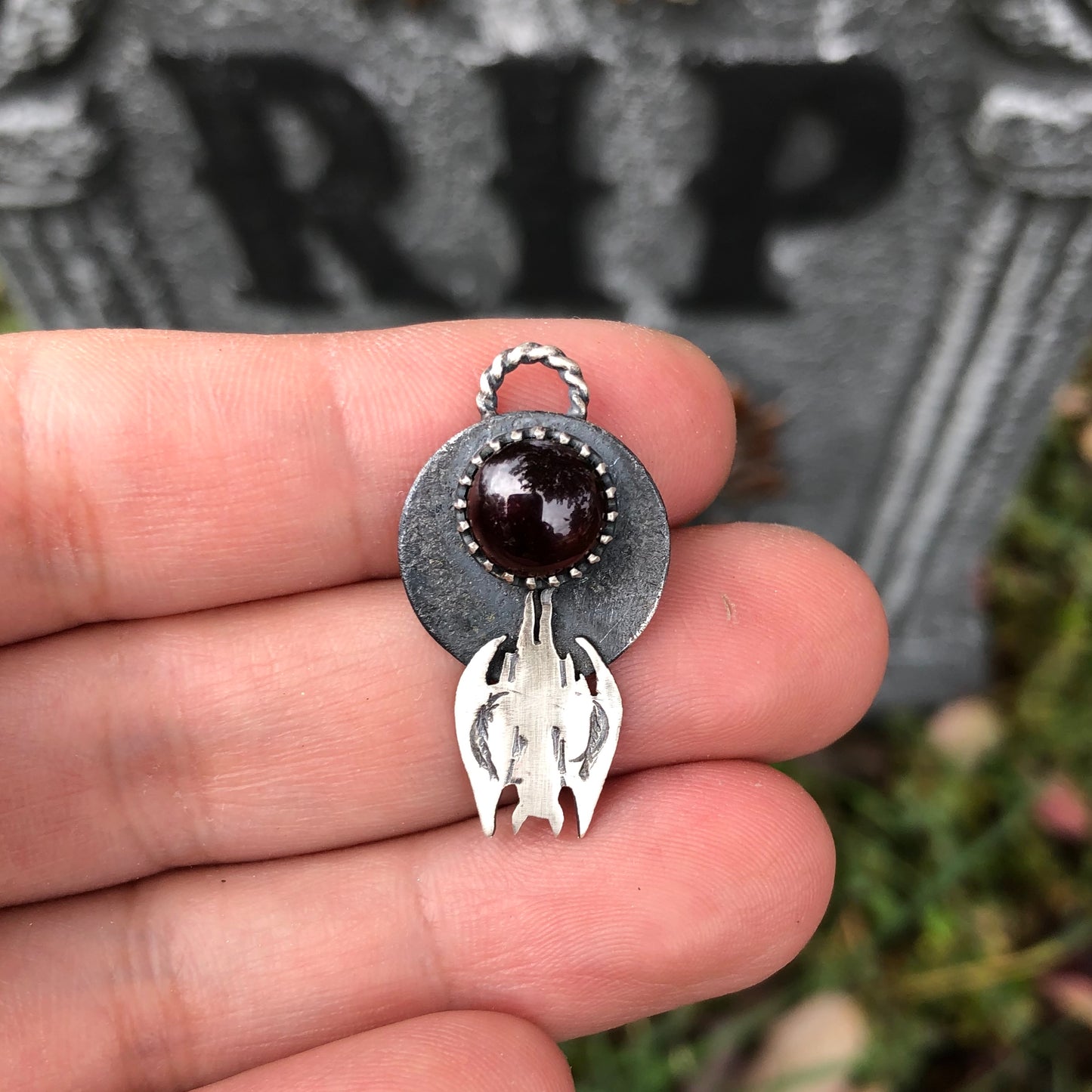 Nocturnal Masquerade Pendant Necklace