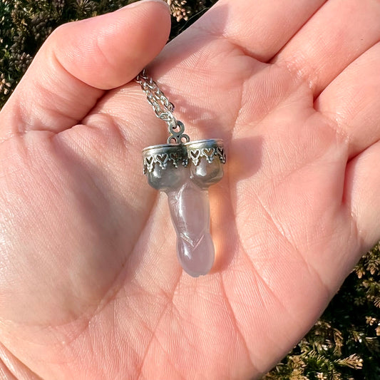 Gray Agate Don't Be A Dick Pendant Necklace CG-2023-A-2