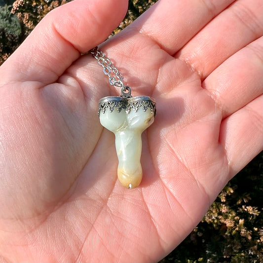 Amazonite Don't Be A Dick Pendant Necklace CG-2023-A-4