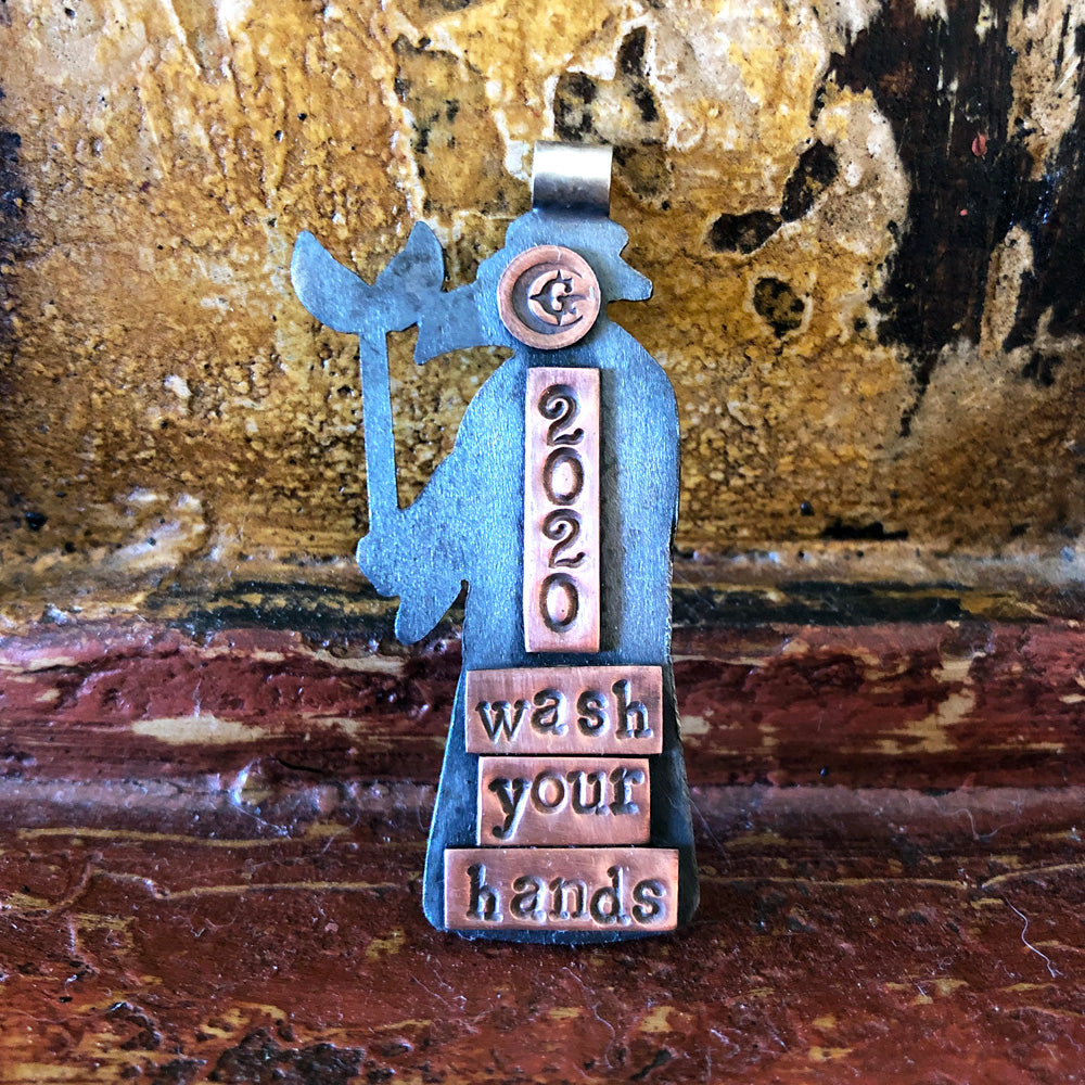 Wash Your Hands Plague Doctor Pendant Necklace