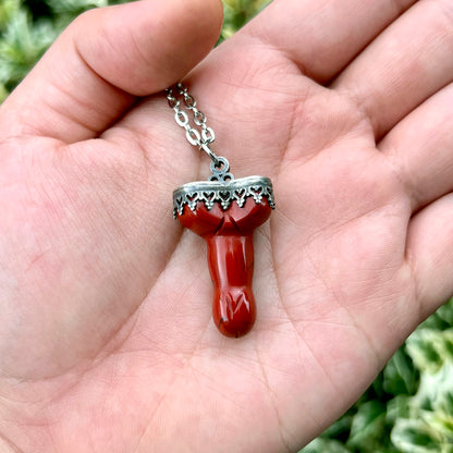 Red Jasper Don't Be A Dick Pendant Necklace CG-2023-A-7