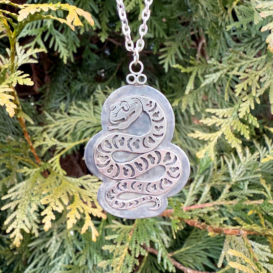 Year of the Snake Sterling Silver Pendant Necklace