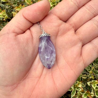 Amethyst Mini Viva La Vulva Pendant Necklace