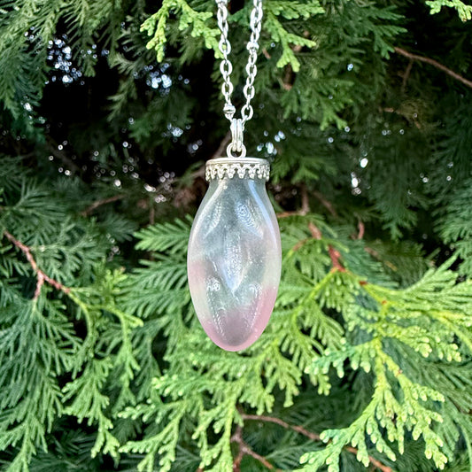 Rainbow Fluorite Mini Viva La Vulva Pendant Necklace