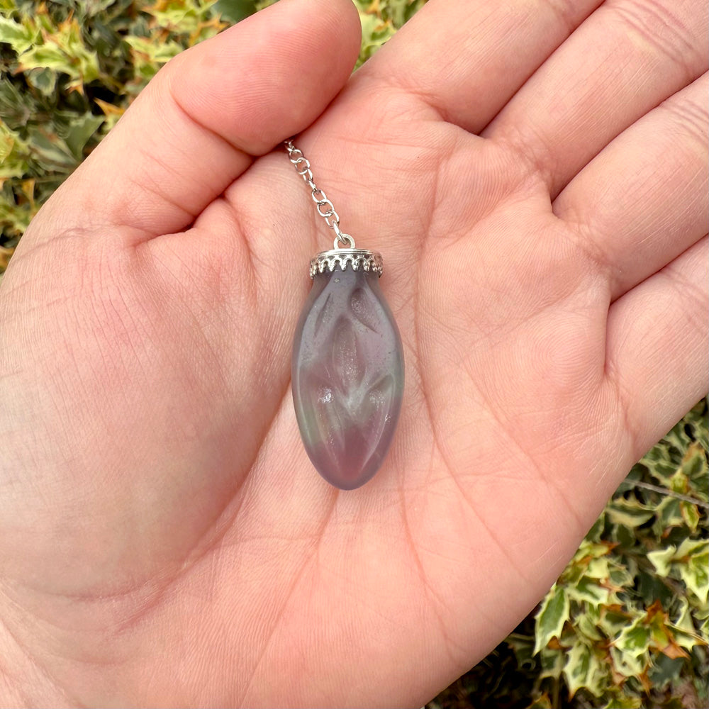 Rainbow Fluorite Mini Viva La Vulva Pendant Necklace