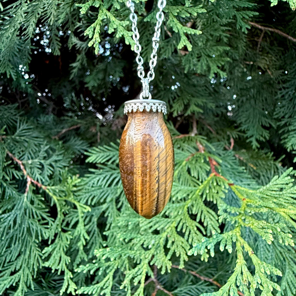 Tiger's Eye Mini Viva La Vulva Pendant Necklace
