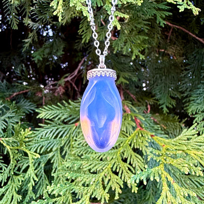 Pink Opalite Mini Viva La Vulva Pendant Necklace