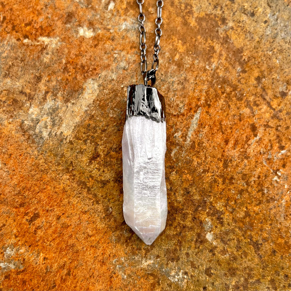 Angel Aura Quartz Point Statement Pendant Necklace EP-036