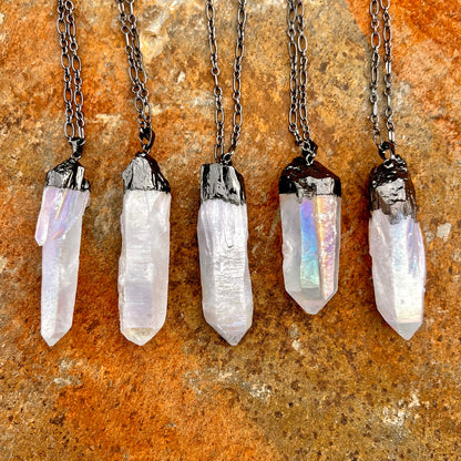 Angel Aura Quartz Point Statement Pendant Necklace EP-036