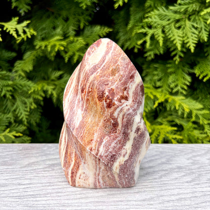 Red Banded Calcite Crystal Flame CC-011