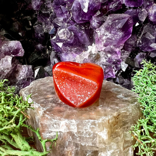 Sienna Sunburst Druzy Heart Rock Candy Ring US 7 RCR-071