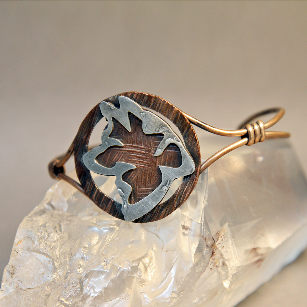 Akita Tribal Mixed Metals Cuff Bracelet