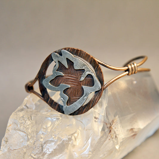 Akita Tribal Mixed Metals Cuff Bracelet