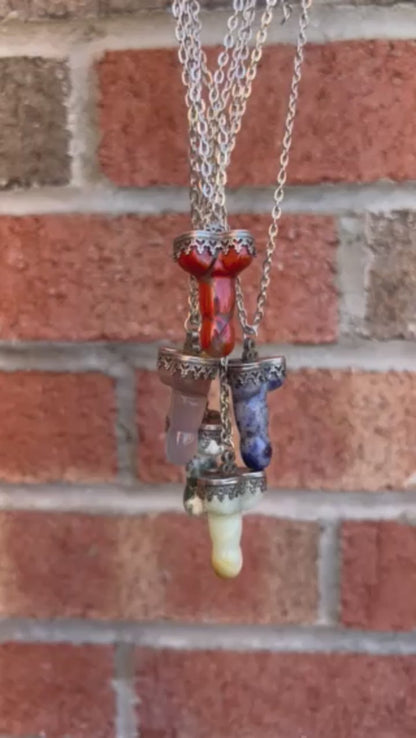 Don't Be A Dick Rose Quartz Pendant Necklace