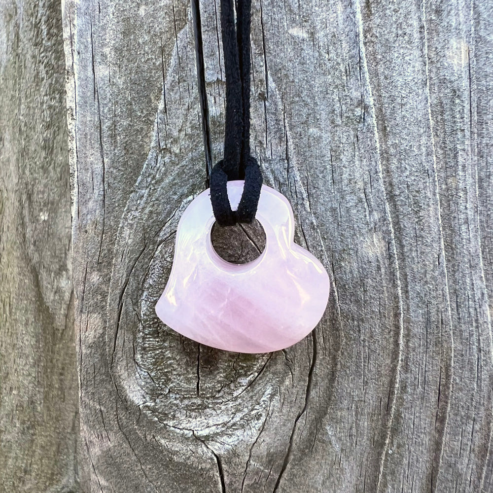 The Price of Love Rose Quartz Heart Pendant Necklace GN-015-B