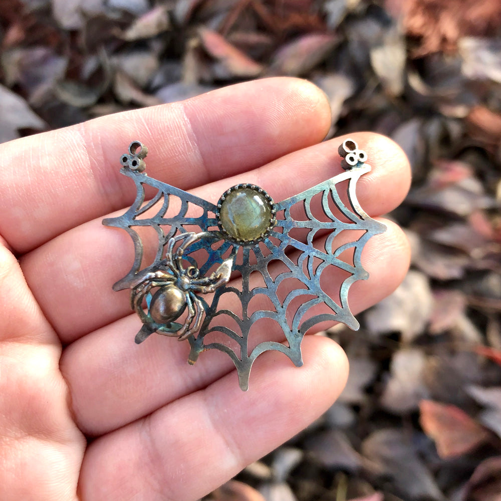The Spider's Treasure - Fairy Web Pendant Necklace