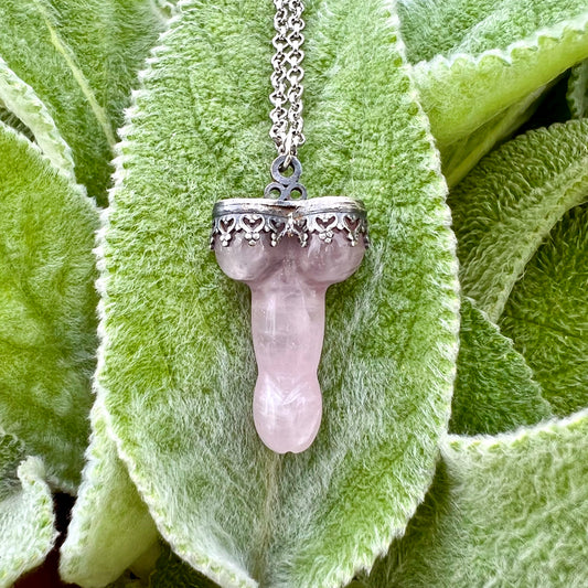 Don't Be A Dick Rose Quartz Pendant Necklace