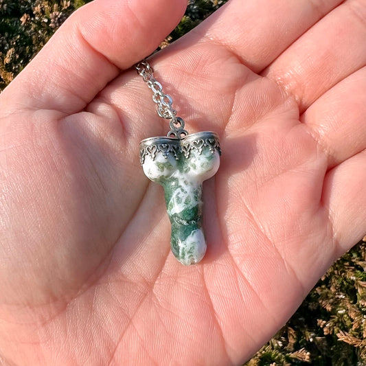Tree Agate Don't Be A Dick Pendant Necklace CG-2023-A-3