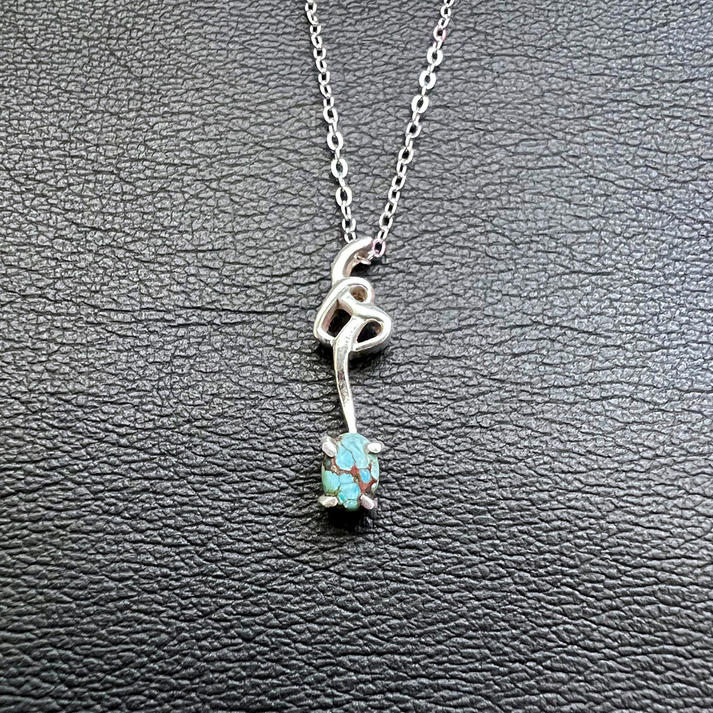 Turquoise Knotty Love Sterling Silver Pendant SP-024-B