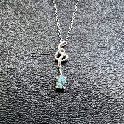 Turquoise Knotty Love Sterling Silver Pendant SP-024-B