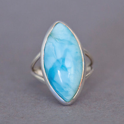 Larimar Marquise Classic Sterling Silver Ring US 5.5 SS-060