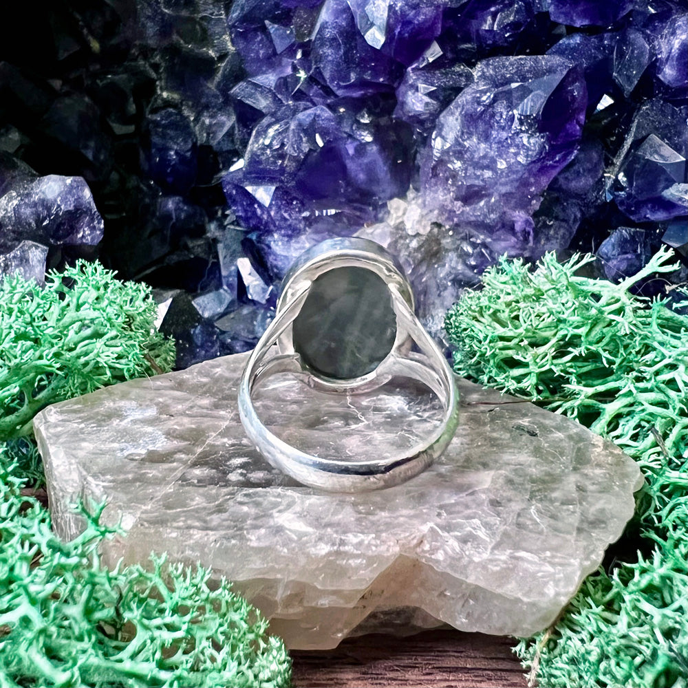 Labradorite Oval Classic Sterling Silver Ring US 9 SS-113